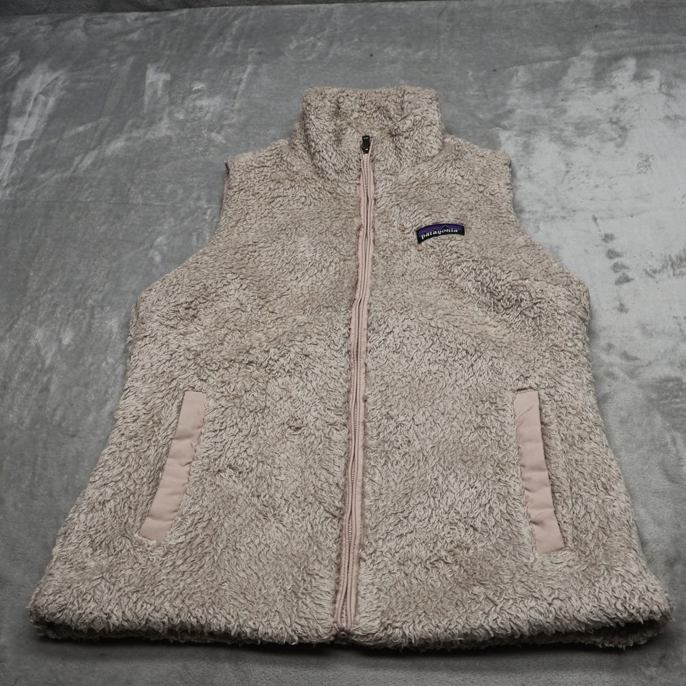 Patagonia Vest Womens Small White Los Gatos Fuzzy Fleece Full Zip Hiking Outdoor